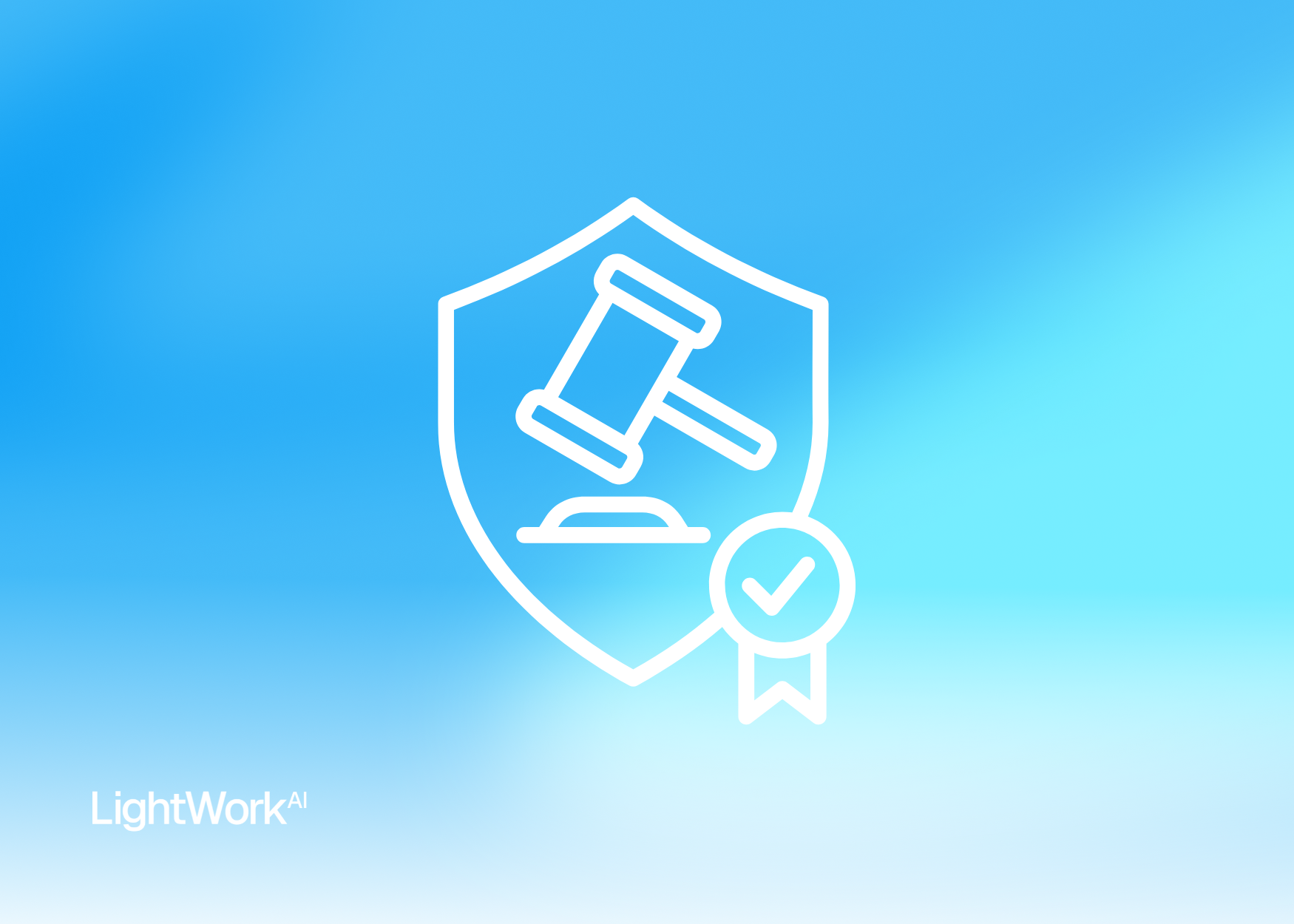 LightWork AI logo with stamp graphic