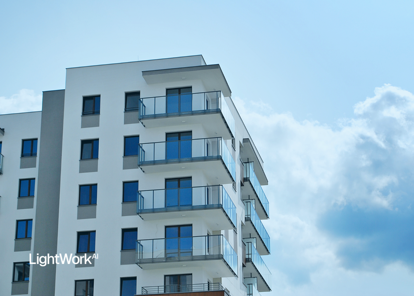 block of flats with lightwork ai logo